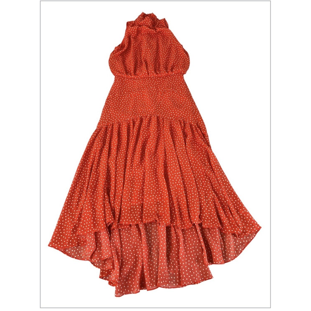 Taylor Women's Sleeveless Halter Neck Smocked Fit and Flare‎ Midi Dress Size 4 - Picture 10 of 15
